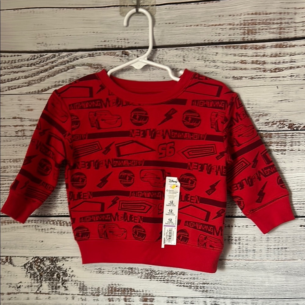 Net Jumping Beans Red Disney cars sweatshirt size 12 months